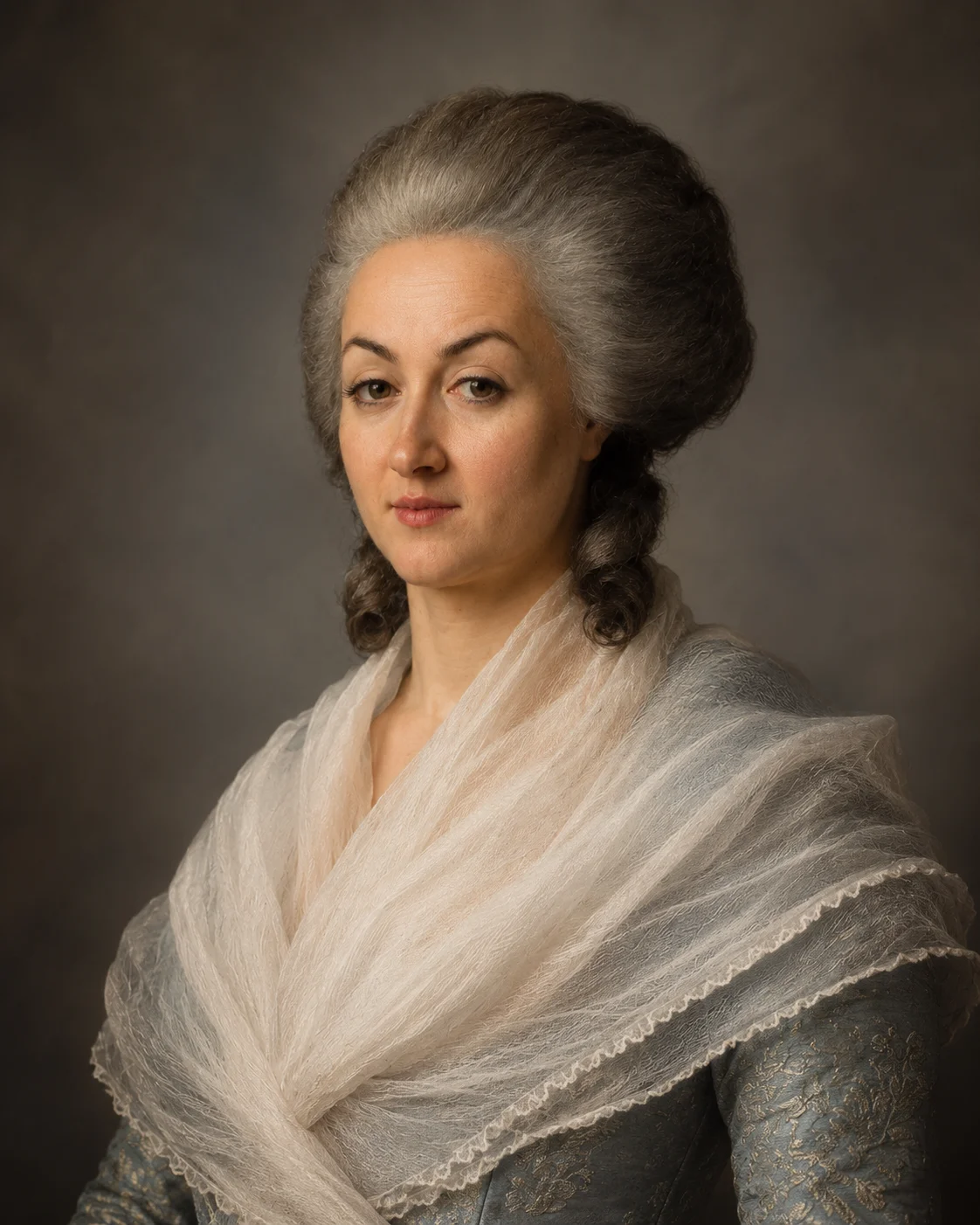 Reconstitution photographique de Olympe de Gouges